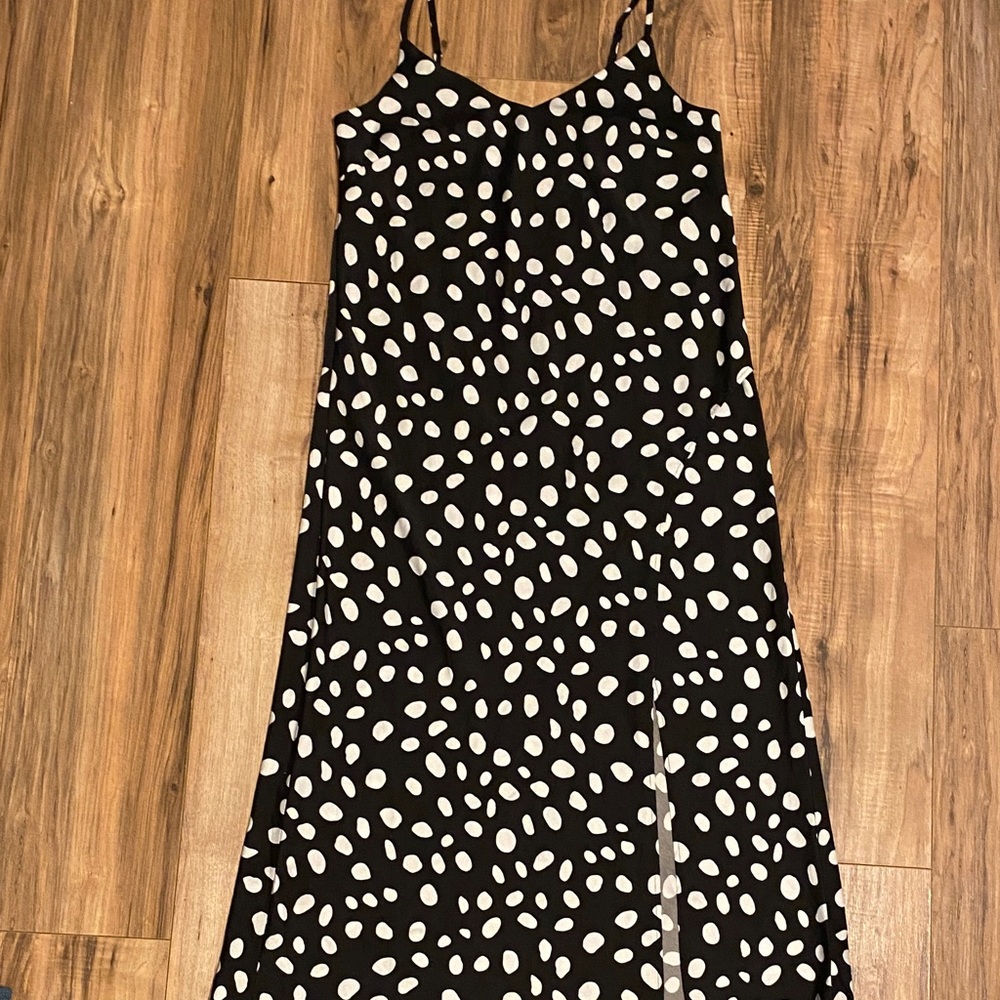 Scoop NYC Black and White Spotted Dress